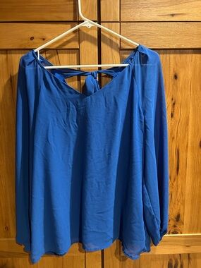 Nine West Royal Blue Long Sleeve Blouse
